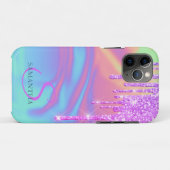 Trendy Koel Glitter Drips Ombre Holografisch Case-Mate iPhone Case (Achterkant (horizontaal))