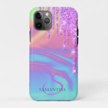 Trendy Koel Glitter Drips Ombre Holografisch