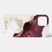 Trendy Koele Marmer,Burgundy Goud Case-Mate iPhone Case (Achterkant (horizontaal))