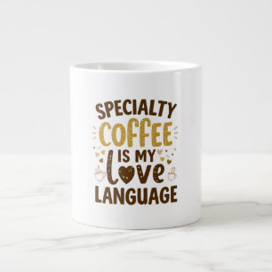 Trendy koffieliefhebber citaat grote koffiekop