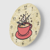 Trendy koffiethema keuken wandklokken (Hoek)