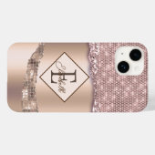 Trendy Koper Diamanten Monogram Case-Mate iPhone Case (Achterkant (horizontaal))