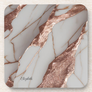 Trendy koper glitters marmer bier onderzetter