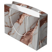 Trendy koper glitters marmer groot cadeauzakje (Achterkant Gekanteld)