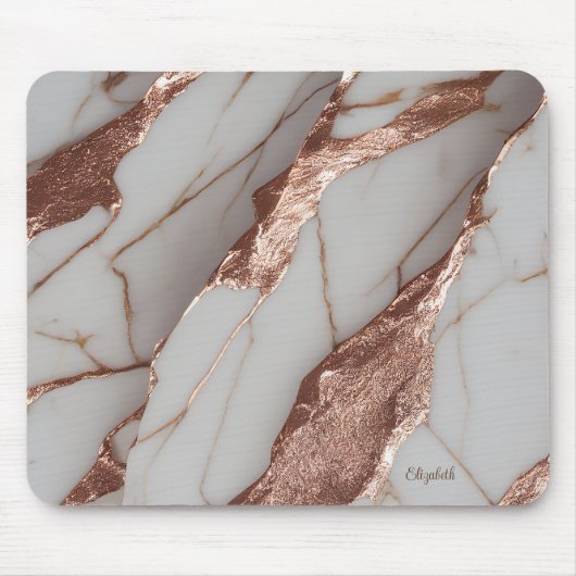 Trendy koper glitters marmer muismat (Voorkant)
