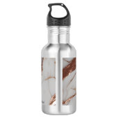 Trendy koper glitters marmer waterfles (Achterkant)
