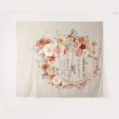 Trendy koperblos bordeaux bloemen 50 verjaardag wandkleed (Voorkant (horizontaal))