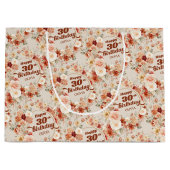 Trendy koperen blush bordeaux bloemen 30e verjaard groot cadeauzakje (Voorkant)