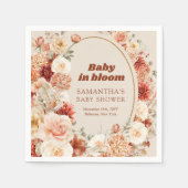 Trendy koperen blush en bordeaux Baby shower Servet (Voorkant)