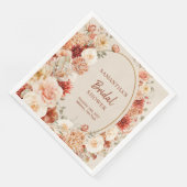Trendy koperen blush en bordeaux bloemen salie servet (Hoek)