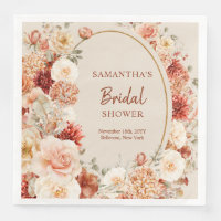 Trendy koperen blush en bordeaux bloemen salie