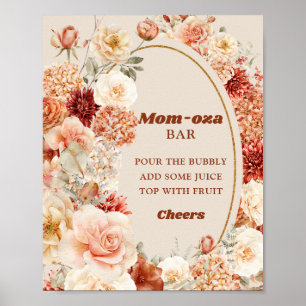 Trendy koperen blush en bordeaux boho Mom-osa bar Poster