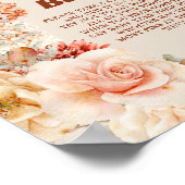 Trendy koperen blush herfst zeg niet baby spel tek poster (Hoek)