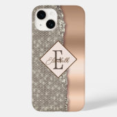 Trendy koperen diamanten Case-Mate iPhone case (Achterkant)