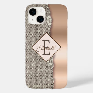 Trendy koperen diamanten Case-Mate iPhone 14 hoesje