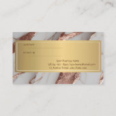 Trendy koperen glitter marmer aanbevelingskaartje (Achterkant)
