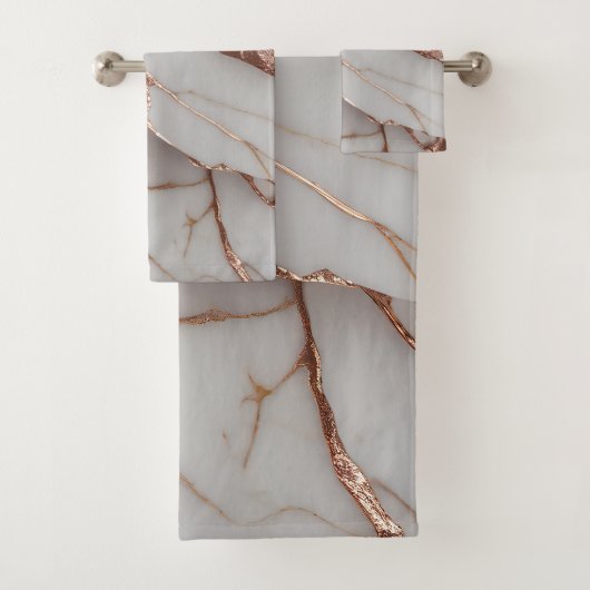 Trendy koperen glitter marmer bad handdoek (Insitu)