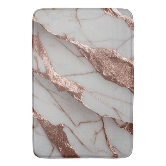 Trendy koperen glitter marmer badmat (Voorkant Verticaal)