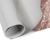 Trendy koperen glitter marmer cadeaupapier (Rol Hoek)