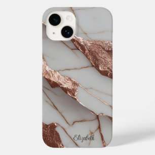 Trendy koperen glitter marmer Case-Mate iPhone 14 hoesje