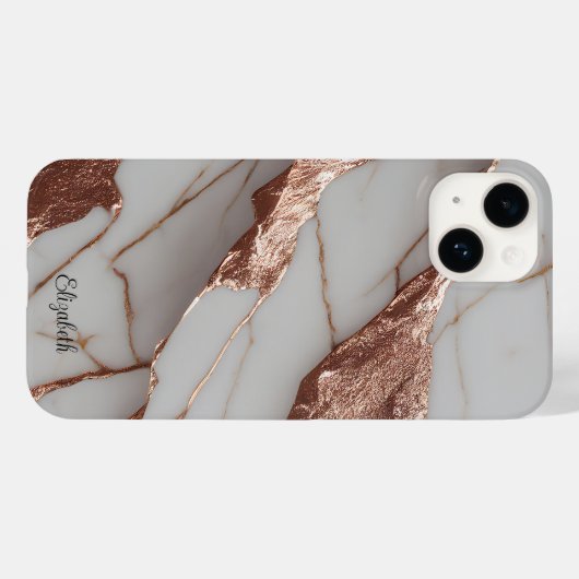 Trendy koperen glitter marmer Case-Mate iPhone case (Achterkant (horizontaal))