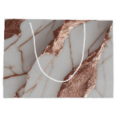 Trendy koperen glitter marmer groot cadeauzakje (Achterkant)