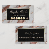 Trendy koperen glitter marmer klantenkaartje (Voorkant / Achterkant)