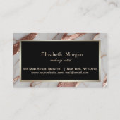 Trendy koperen glitter marmer klantenkaartje (Achterkant)