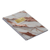 Trendy koperen glitter marmer notitieboek (Rechterzijde)