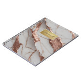 Trendy koperen glitter marmer notitieboek (Linkerzijde)