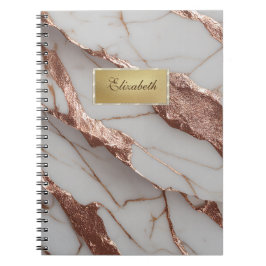 Trendy koperen glitter marmer notitieboek