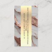 Trendy koperen glitter marmeren schaar visitekaartje (Achterkant)