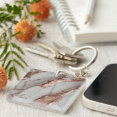 Trendy koperen glittersmarmer sleutelhanger (Voorkant Rechts)