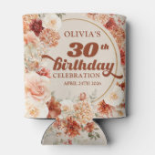 Trendy koperen hortensia en rozen herfst blikjeskoeler (Achterkant)