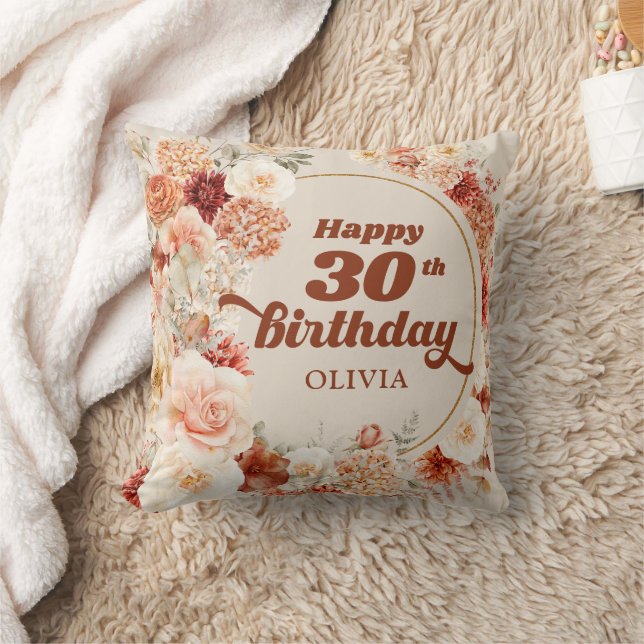 Trendy koperen hortensia en rozen herfst kussen (Deken)