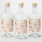 Trendy koperen hortensia en rozen herfst likeurfles etiket (Flessen)