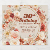 Trendy koperen hortensia en rozen najaar 30e bier etiket (Enkel label)