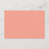 Trendy koraal en perzik blush bruiloft details fot informatiekaartje (Achterkant)