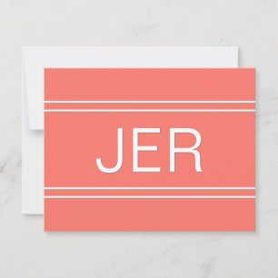 Trendy Koraal Persoonlijke Geborduurde Naam Initia Notitiekaartje