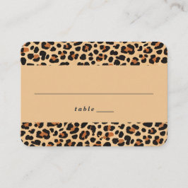 Trendy Krachtige Bruine en Beige Luipaardprint Pat Plaatskaartje