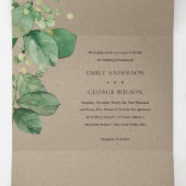 TRENDY KRAFT BERRY LEAFY FOLIAGE GREENERY WEDDING DRIELUIK UITNODIGING (Binnenkant midden)