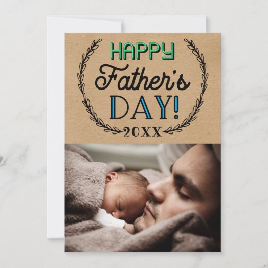 Trendy Kraft Custom Photo Vaderdag Kaart (Voorkant)