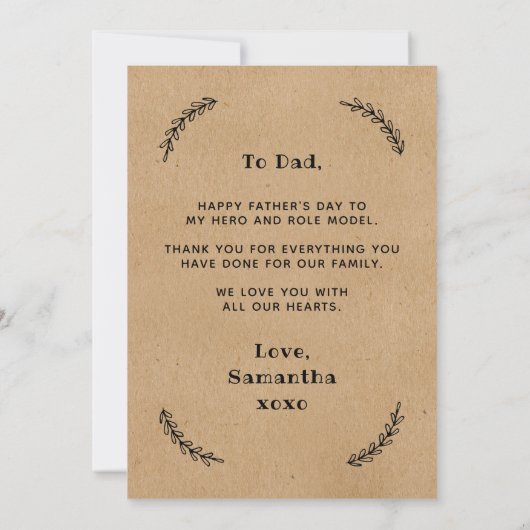 Trendy Kraft Custom Photo Vaderdag Kaart (Achterkant)