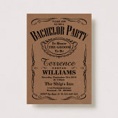 Trendy Kraft Typography Bachelor Party Kaart