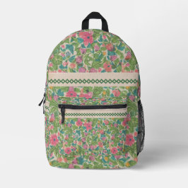Trendy kraftpapier achtergrond kant bloemrijke gro bedrukte rugzak