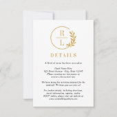 Trendy Krans BEWERKBARE KLEUR Trouwdetails Kaart (Voorkant)