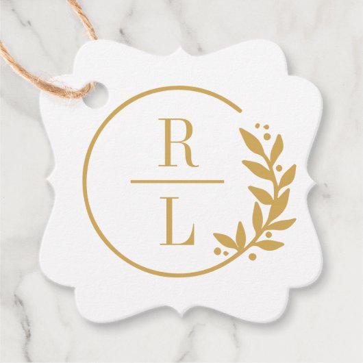 Trendy Krans BEWERKBARE KLEUR Trouwgunst Labels (Voorkant)