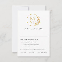 Trendy Krans BEWERKBARE KLEUR Wedding RSVP Kaart