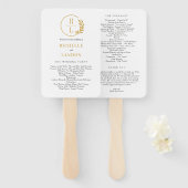 Trendy Krans EDITABLE KLEUR Trouwprogramma Fan Handwaaier (Voorkant en achterkant)