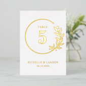 Trendy Krans FOLIE Bewerkbare Kleur Tabel Nummer Folie Uitnodiging (Staand Voorkant)